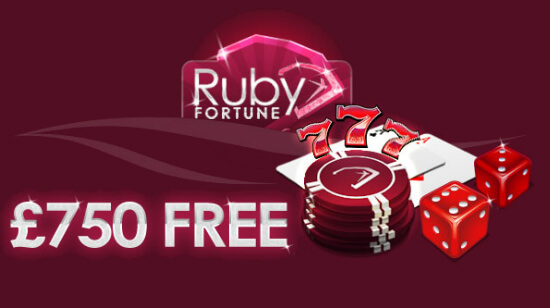 Take a  750 Free Ride at Ruby Fortune