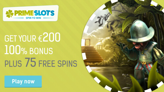75 Free Spins on Gonzo’s Quest, 100% up to  200 with Prime Slots!