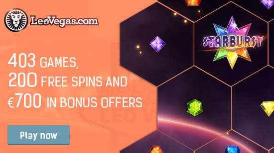 There’s over 400 Games, 200 Free Spins, and up to  700 Bonus at LeoVegas!